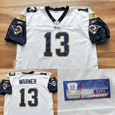 Kurt Warner St. Louis Rams Reebok Jersey Authentic White Sewn NFL Men 56 3XL - Image 1 of 4