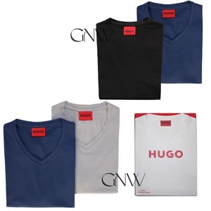 CAMISETA ELÁSTICA MANGA CORTA CUELLO EN V LISA HUGO PARA HOMBRE RN 2 PACK Antes £45 - Imagen 1 de 20
