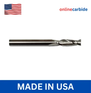 1/2 Zoll Vollhartmetall Schaftfräser - 2 Flöten Zentrierschneiden - CNC Fräsen Hergestellt in den USA - Bild 1 von 3