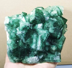 Seltene größere Partikel transparent grüner Würfel Fluorit Kristall Mineral Probe - Bild 1 von 12