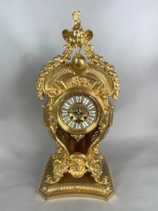 Uhr Louis XVI Bronze Kamin signiert Barbedienne antik französisch um 1860 - Bild 1 von 21