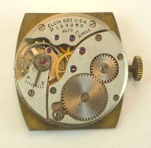 Orologio da polso Vintage Elgin 683 Meccanico Movimento - Riparazione Stampe - Bilanciamento Rotto - Foto 1 di 5