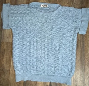 Maglione piccolo maglia St. John by Marie grigio azzurro anni 80 - Foto 1 di 5