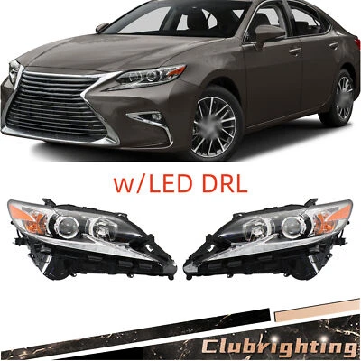 For Lexus ES350 ES300H 2016 2017 18 Headlights Left+Right Side Halogen w/LED DRL Foto 1 de 4