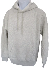 Mens L Hoodie/Sweatshirt Long Sleeve  Heather White THICK HEAVY ROYAL AVALON - Picture 1 of 14