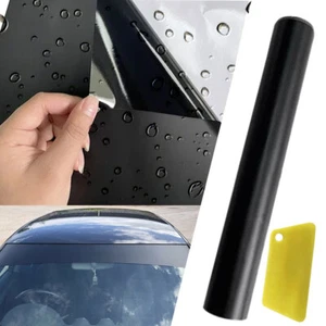 Glossy Black Decal Sun Strip Shade Windshield Eyebrow Windscreen-Tint-Film 25cm - Picture 1 of 10
