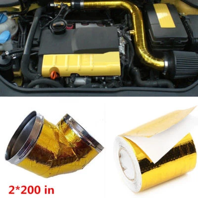 16.4 ft Car Fiberglass Self Adhesive Gold High Temperature Heat Shield Wrap Tape - Image 1 of 4