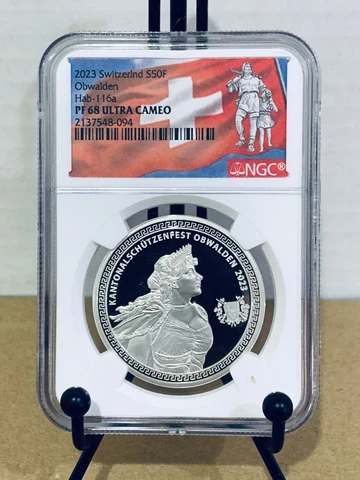 2023 Switzerland S50F Obwalden Hab-116a NGC PF68UCAM #2137548-094 Cover
