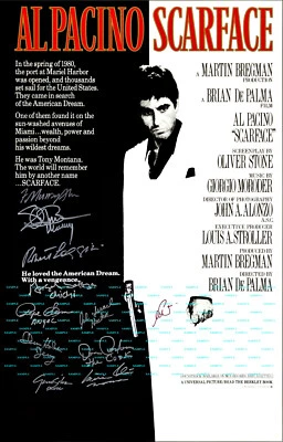 Scarface 11" x 17" Collector's Movie Poster ( signed by Cast ) - Image 1 of 4