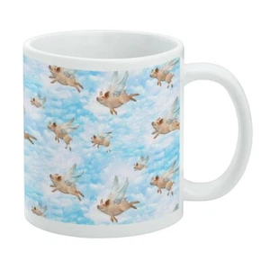 Pigs Could Fly Flying Clouds Sky Pattern White Mug - Picture 1 of 5