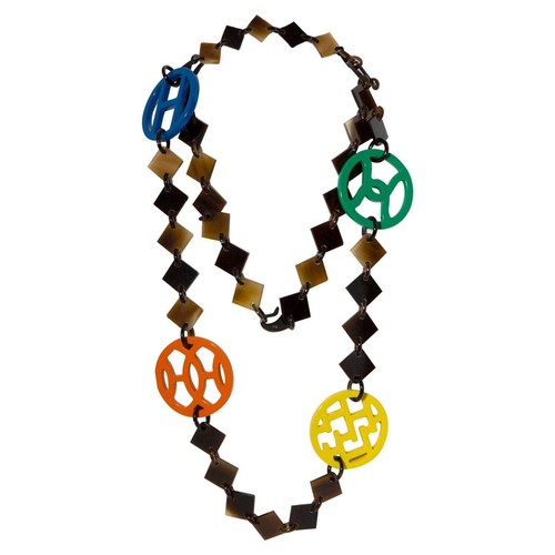 HERMÈS Collana Lena Lacca Arancione Multicolore