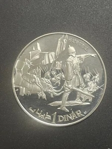 TUNISIA 1 DINAR 1969 SILVER ANNIBAL AND PRESIDENT BOURGUIBA PROOF COIN - Picture 1 of 4