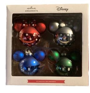 Palline ornamento albero di Natale Disney Hallmark Topolino con orecchie 4 pezzi nuove con scatola 2023 - Foto 1 di 8