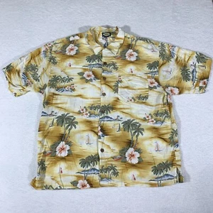 Tommy Bahama Kurzarm Knopfleiste Herren Gr. XL Hawaii Segeln Palme gelb - Bild 1 von 7