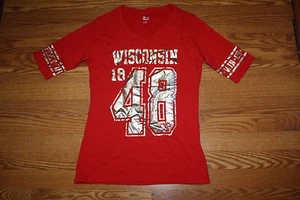 NEW Womens KNIGHTS Wisconsin Badgers NCAA 1/2 Sleeve Shirt L Large - Picture 1 of 2