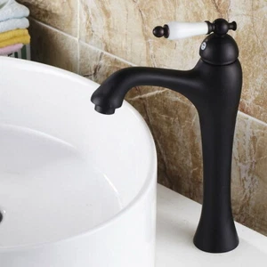 Black Oil Rubbed Brass Single Lever Basin Faucet Bathroom Sink Water Taps Dnf551 - Picture 1 of 5