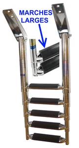 Leiter Edelstahl 316 Boot 5 Stufen Teleskop breite Stufen für Plattform - Bild 1 von 8