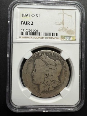 1891 O $1 Fair 2 Grade by NGC Morgan Silver Dollar Coin - Image 1 of 4
