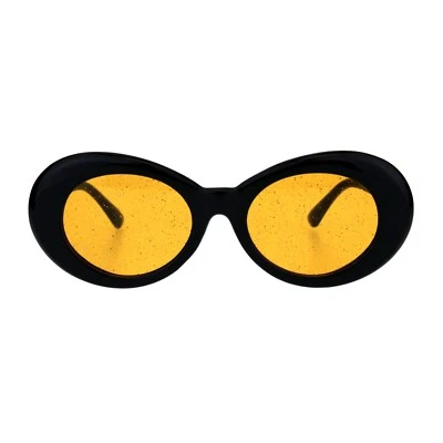 Gafas de sol retro con lentes brillantes marco ovalado grueso de gran tamaño UV400 Foto 1 de 4