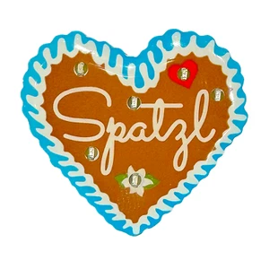 Pin de enchufe LED "Spatzl" en diseño de corazón de pan de jengibre para Oktoberfeste / Bodas.. - Imagen 1 de 9
