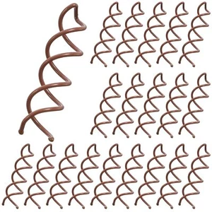 20 PC Brown Spiral Hair Pins Twist Corkscrew Spin Pins Non-Scratch Round - Picture 1 of 7