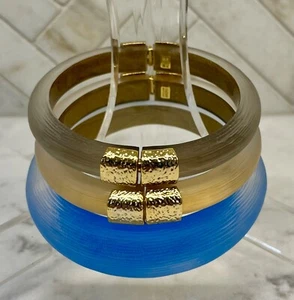 Three Alexis Bittar Bracelets - One Bangle Two Hinged - Picture 1 of 2