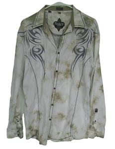 Buckle Roar Embroidered Long Sleeve Button Up Western Shirt Mens Size L White - Picture 1 of 7