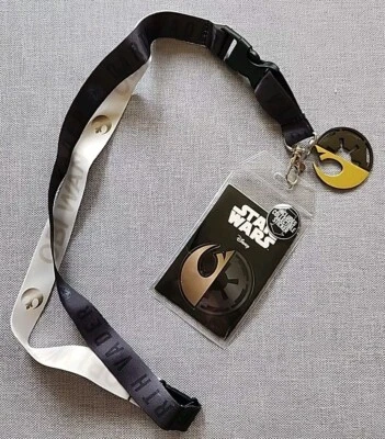 Star Wars Rebel Empire Lanyard ID Badge Sticker Charm Medallion Disney Souvenir - Image 1 of 4