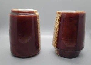 Tazze/cilindri vintage in ceramica da piscina - toni della terra x2 - Foto 1 di 8