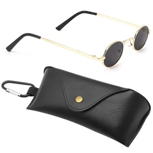 High Quality Fashion Vintage Retro Style SUN GLASSES Gold Metal Frame Dark Lens - Picture 1 of 1