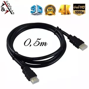 Cable HDMI de 0,5 m de alta velocidad Full HD 1080p para proyector + TV ARC CEC 4K UHD CCS 3D - Imagen 1 de 5