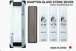 SHAPTON GLASS STONE SEVEN Kit de afilado de cuchillos 70708 25, 6,7, 0,44 micras NUEVO - Imagen 1 de 9