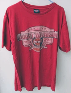 Vintage Harley Davidson T-Shirt Brown XL Pique, Ohio - Picture 1 of 3