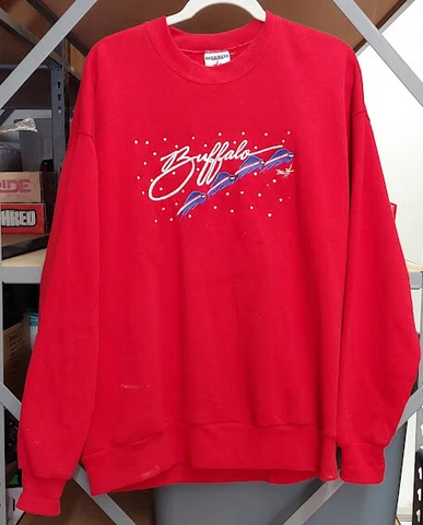 Vintage Buffalo Bills Super Bowl 1990 Christmas Sweater AFC Champions Adult XL Cover