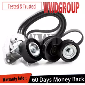 For Mercedes-Benz Engine Belt Tensioner + Idler Pulley Serpentine Belt kit - Picture 1 of 4