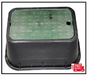 10" x 15" Wasserzähler Ventilbox mit Schnappdeckel - schwarze Box, grüner Deckel - Bild 1 von 2