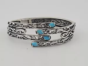 Carolyn Pollack Sterling Silber 925 Dornröschen Türkis Armreif Armband - Bild 1 von 10