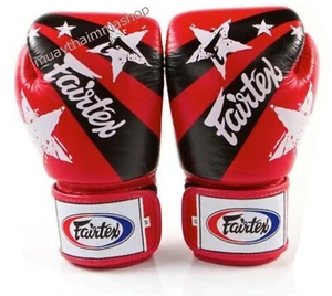 GENUINE Fairtex NATION PRINT PINK RED BLACK BLUE Boxing Gloves Limited Edition - Picture 1 of 11