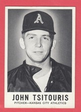 1960 Leaf Baseball # 63 John Tsitouris -- Athletics -- Box 732-497