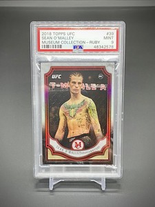 Sean O’Malley 2018 Topps UFC Museum Ruby Red 4/8 Rookie Card #39 RC Rare PSA 9