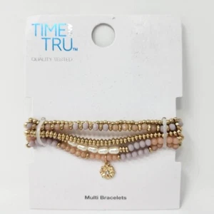 Time And Tru Multi Armbänder mit Perlen & kleinem Sonnenblumen Anhänger - Bild 1 von 6