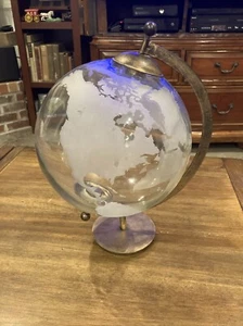 15" Large Earth Globe World Map Glass Clear Stand Desk/Home Decor - World Market - Picture 1 of 10