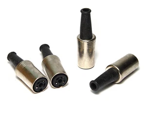 4x DIN-Kabel-Buchse / Dioden-Kupplung, 4-polig, Preh mit Metall-Gehäuse, NOS - Picture 1 of 3