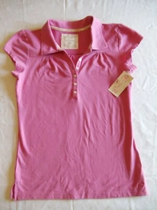 Rot Camel Poloshirt Damen Large Rosa Baumwolle Elasthan Kurze Flügelärmel Neu mit Etikett - Bild 1 von 11