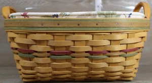 Longaberger Basket Double Leather Handle Oval Basket With Double Liner 2001 - Picture 1 of 19