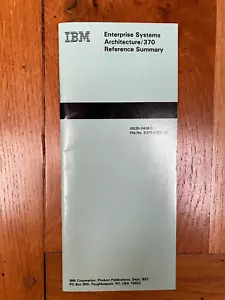 New Cond. IBM Enterprise Systems Architecture/370 Reference Summary 1st Ed. 1989 - Picture 1 of 2