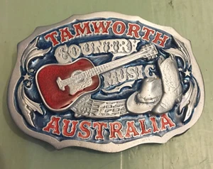 TAMWORTH COUNTRY MUSIC BELT BUCKLE APPROXIMATELY 3 1/4" X 2 3/8" AUSTRALIA - Bild 1 von 2
