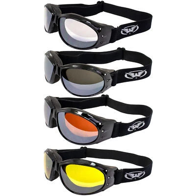 4 pares de gafas Global Vision Eliminator - Lente espejo retrovisor amarillo flash transparente Foto 1 de 4