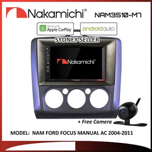 7" APPLE CARPLAY ANDROID AUTO NAKAMICHI BT FOR FORD FOCUS 2004-2011 MANUAL AC - Picture 1 of 3