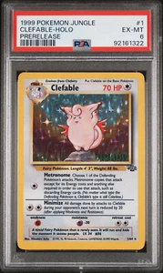 Pokémon Jungle #1 1999 WOTC prelanzamiento Clefable Holo PSA 6 - Imagen 1 de 2